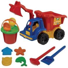 Imagem de Kit Brinquedo Praia Caminhao Truck Balde, Pazinhas, Forminhas  Mor