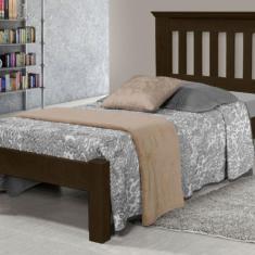 Imagem de Cama de Solteiro Texas de Madeira Maciça Tauari Tabaco