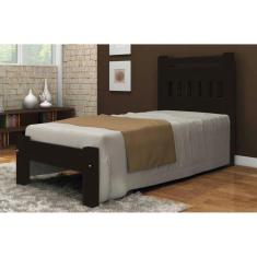 Imagem de Cama de Solteiro Antares de Madeira Maciça Angelim Pedra/Tauari