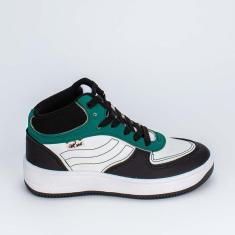 Imagem de Tênis Infantil Cano Alto Kidy Casual Urbano Preto-Masculino