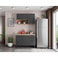Imagem de Cozinha Compacta Firenze II 5 PT 2 GV Avena e Grafito - Demóbile
