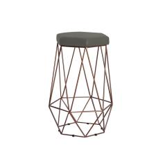 Imagem de Banqueta Rubel Base Bronze Veludo  Gran Belo