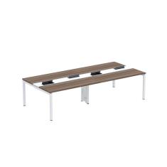 Imagem de Mesa de Plataforma Dupla para 4 Pessoas Corporativa 150x140/4p Pdc15/14/4p Walnut/Branco