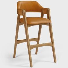 Imagem de Banqueta Alta Para Cozinha Sala de Jantar Bar Suran L02 Couríssimo Whisky - Lyam Decor