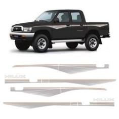 Imagem de Faixa Hilux 1992 Até 2004 Adesivo Lateral Prata, Grafite