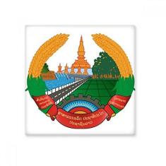 Imagem de Decalque brilhante de ejo de cerâmica com emblema nacional da Ásia Laos