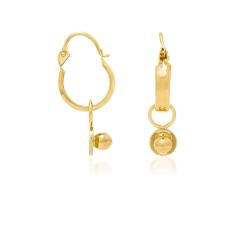 Imagem de Brinco Rommanel folheado a ouro argola com berloque 520500
