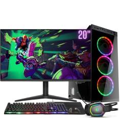 Imagem de Computador Gamer Completo RGB Intel Core i5 8GB SSD 480GB Kit Gamer com Headset Monitor 20&quot; Windows 10 3green Premium