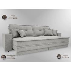 Imagem de Sofá Palermo 2,20m Retrátil e Reclinável Linho Soft Prata - netsofas