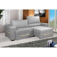 Imagem de Sofá Retrátil e Reclinável 2.10m ESTILO ESTOFADOS - CHAYENE com SoftGel D33 Linho"Prata"