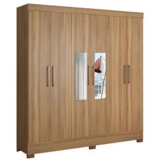 Imagem de Guarda Roupa Casal 6 Portas Com Espelho Elite 3 Gavetas Pratico D02ame