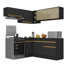 Imagem de Armário De Cozinha Completa De Canto V2094 Dourado
