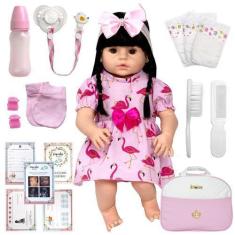 Imagem de Bebê Reborn Morena Corpo Vinil Siliconado 20 Itens - Cegonha Reborn Do