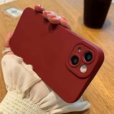 Imagem de Capa de telefone de silicone fosco para iPhone 14 13 12 11 Pro Max Mini XR XS Max X 8 7 14 Plus SE 2020 Lente da câmera Portector Capa macia, vinho tinto, para iPhone 7 8 Plus