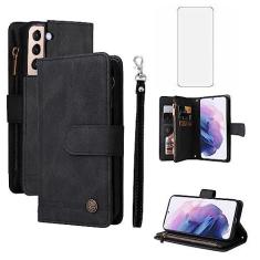 Imagem de Asuwish Capa de telefone para Samsung Galaxy S22 Plus S22+ 5G Capa carteira com protetor de tela de couro porta-cartão de crédito flip zíper suporte acessórios para celular S22+5G S22plus 22S + S 22