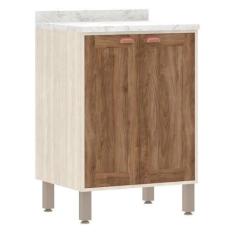 Imagem de Balcão Cozinha 60 cm 2 Portas com Tampo Sofia Luciane Móveis