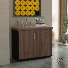 Imagem de Balcão Tamburato 2 Portas - Charuto/Preto 6169 - Artany