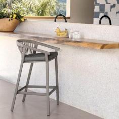 Imagem de Banqueta Refúgio Cabecasa Madeiramadeira Champanhe/Cinza Mesclado