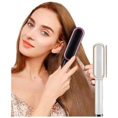 Imagem de Escova Alisadora De Cabelo Pente Elétrico Portátil Cerâmico