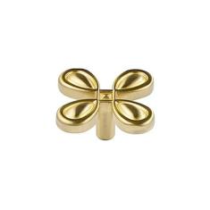 Imagem de HUHUIAOH Puxador de gaveta de latão maciço, puxador de gaveta de mesa de vestir dourado de quatro folhas, ferragens para armário, armário de cozinha, banheiro, puxador de gaveta para penteadeira, com