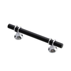 Imagem de Liga de zinco preto ouro porta alças armário de cozinha puxadores de gaveta sólida moda móveis lidar com ferragem, cromo preto 96mm