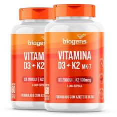 Imagem de Biogens Kit 2X Vitamina D3 2000Ui + K2 Mk7 100Mcg Azeite Oliva 60 Caps