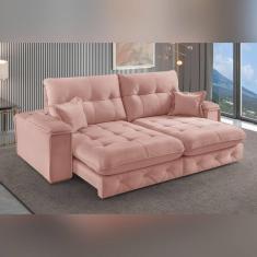 Imagem de Sofá Retrátil Reclinável com Usb 230cm Istambul Yescasa Nude