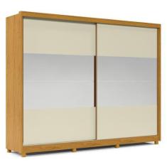 Imagem de Guarda-Roupa Com Espelho 2 Portas Apolo Naturale Com Off White - Geliu