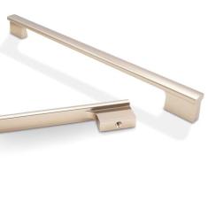 Imagem de Amasideca Pacote com 10 puxadores de bronze champanhe 10 polegadas (254 mm) orifícios centrais puxadores de armário de cozinha puxadores de gaveta de champanhe ferragens de armário