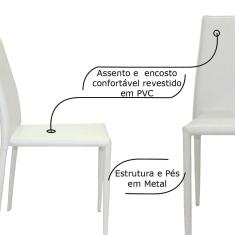 Imagem de Kit 5 Cadeiras Decorativas Sala e Cozinha Karma PVC  - Gran Belo
