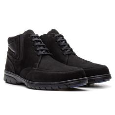 Imagem de Tênis Bota Casual Confort Gel Em Couro Texas Gold Preto