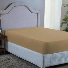 Imagem de Lençol Casal Com Elástico 400 Fios Micro Percal Aveludado Cama Box - N