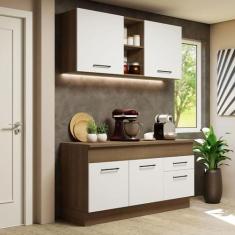 Imagem de Cozinha Compacta Madesa Agata 150001 com Armário e Balcão (com Tampo) - Rustic/branco