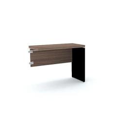 Imagem de Mesa de Escritório Complemento 90 x 45 cm Pé Painel Pe40 em Mdp Cor Walnut Base Preta