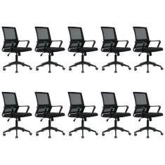 Imagem de Kit 10 Cadeiras Giratória Escritório Diretor Tokyo Preto