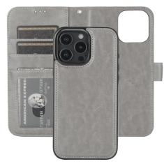 Imagem de Bocasal Capa carteira destacável para iPhone 16 Pro Max com bloqueio de RFID, compartimentos para cartões, couro sintético premium, suporte magnético, à prova de choque, alça de pulso removível flip