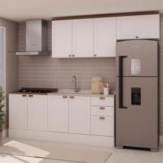 Imagem de Cozinha Completa Iluminata 8 Portas 3 Gavetas 100% Mdf Branco/Ébano -