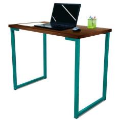 Imagem de Mesa para Escritório Escrivaninha Estilo Industrial Mdf 100cm Ny Verde