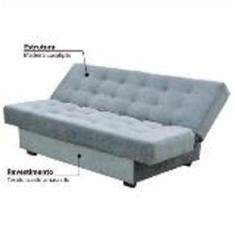 Imagem de Sofá Cama Laila Com Pés Em Alumínio - Suede Amassado 