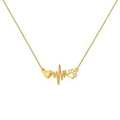 Imagem de Corrente Gargantilha Em Ouro 18k Coração Com Patinha