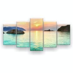 Imagem de Quadro Decorativo Praia Por Do Sol  Hd 129X61 Quartosala