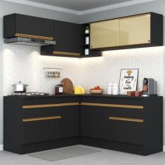 Imagem de Cozinha Completa De Canto Mp2097 Com Armário E Balcão Preta