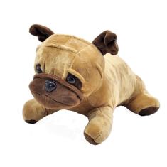 Imagem de Cachorro de Pelúcia Pug Marrom 26 cm Comprimento