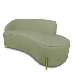 Imagem de Sofá 2 Lugares Orgânico 140cm Pé Dourado Morgan Bouclê Pistache D03 -
