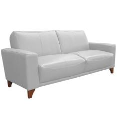 Imagem de Sofá 3 Lugares Sala de Estar Recepção 200cm Russia Couro Branco G40 - Gran Belo
