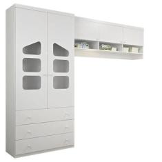 Imagem de Kit Quarto Infantil 2 Peças Eloisa Guarda Roupa 2 Portas 3 Gavetas Mód
