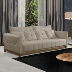 Imagem de Sofá Living Fixo 206 X 100 Cm 4 Lugares New Orleans Linho Bege - Sósof