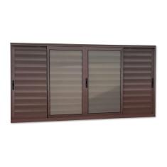 Imagem de Veneziana Elite 6 Folhas Moveis 120 X 200 Vidro Liso Corten