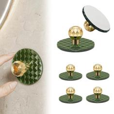 Imagem de CcHhyyt Pacote com 6 puxadores autoadesivos para armários puxadores de portas de espelho em forma de diamante acrílico puxador de plástico autoadesivo para armários de vidro portas deslizantes