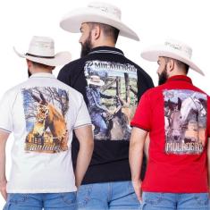 Imagem de Kit 3 Camisetas Muladeiros Masculina Country Gola Polo
